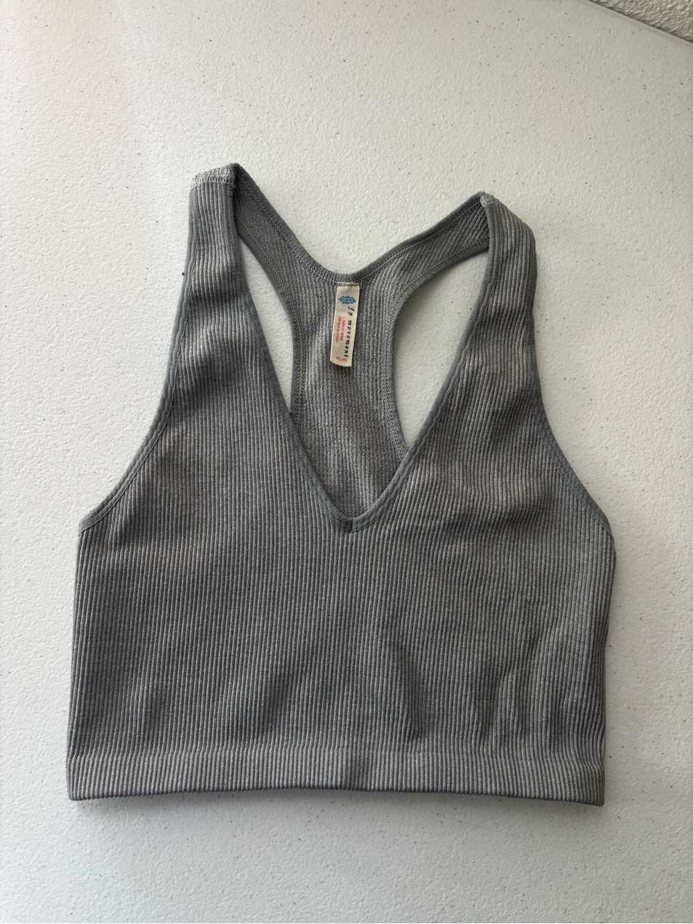 FP Movement by Free People Ribbed Racerback Bralette - Gray